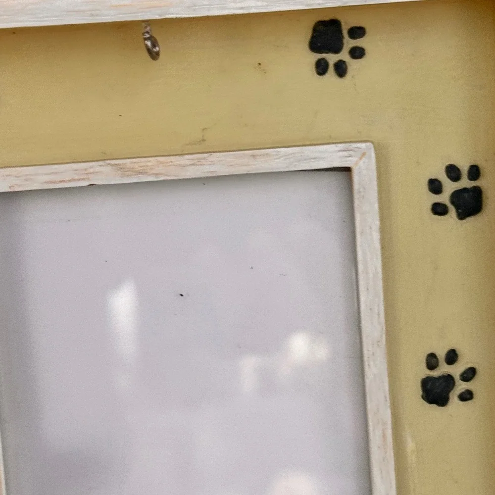 VTG 3D Cute Cat Paw‎ Print Mouse Yarn Picture 3x5  Frame Whimsical Decor